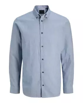 Мужская полосатая рубашка на пуговицах Jack & Jones, синий