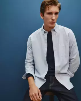 Мужская полосатая рубашка Оксфорд Dustin, синий