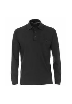 Мужская полосатая рубашка-поло с длинными рукавами CASAMODA, темно-серый