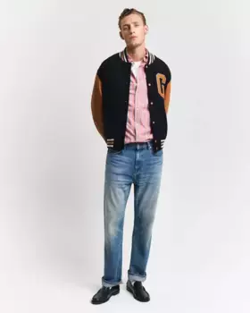 Мужская полосатая рубашка прямого кроя Gant, красный