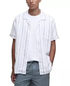 Мужская полосатая рубашка с коротким рукавом Garnock на пуговицах Barbour, белый