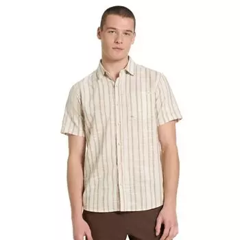 Мужская полосатая тканая рубашка с короткими рукавами и застежкой на пуговицы Hurley, белый