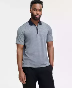 Мужская полосатая зип-поло с эффектом терморегуляции KARL LAGERFELD PARIS, синий