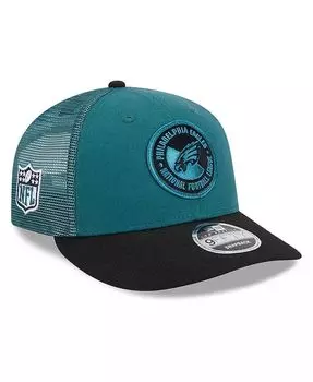 Мужская полуночно-зеленая, черная кепка Philadelphia Eagles 2023 Sideline Low Profile 9FIFTY Snapback New Era, зеленый