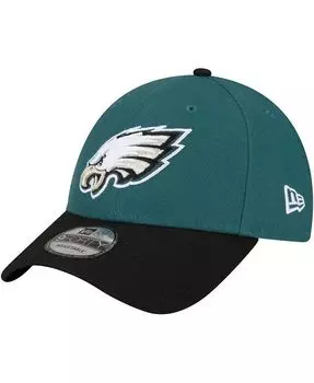 Мужская полуночно-зеленая, черная регулируемая кепка Philadelphia Eagles The League Two-Tone 9FORTY New Era, зеленый