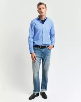 Мужская поплиновая рубашка с полосатым узором Gant, синий