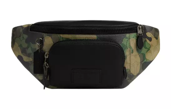 Мужская поясная сумка COACH с принтом, зеленый