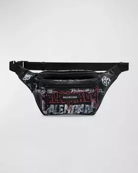 Мужская поясная сумка Explorer DIY из металла по всей поверхности Balenciaga, цвет 1000 Black