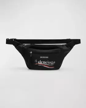 Мужская поясная сумка Explorer из нейлона Balenciaga, цвет 1090 Black