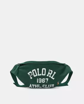 Мужская поясная сумка из холщовой ткани с принтом Polo RL Ralph Lauren, темно-зеленый