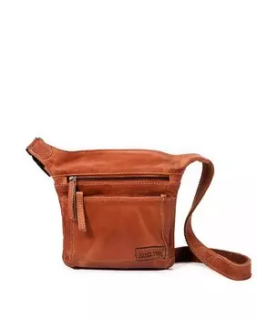 Мужская поясная сумка из мытой кожи цвета кожи Stamp, светло-коричневый