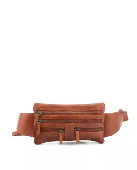 Мужская поясная сумка из воловьей кожи цвета кожи Stamp, светло-коричневый