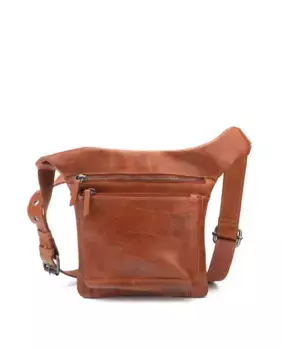 Мужская поясная сумка из воловьей кожи кожаного цвета Stamp, цвет Marrn claro