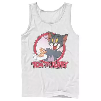 Мужская портретная майка в стиле ретро Tom And Jerry Licensed Character