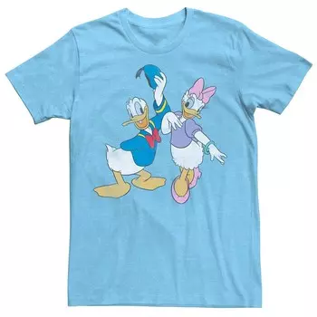 Мужская потертая футболка Disney Mickey & Friends Donald & Daisy, цвет Light Blue Heather