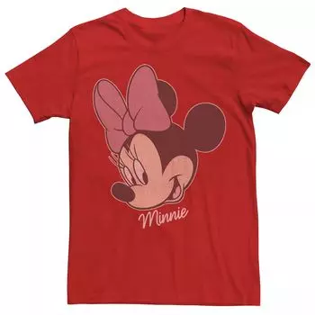 Мужская потертая футболка с большим лицом Disney «Микки и друзья Минни Маус» Licensed Character