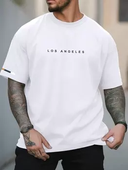 Мужская повседневная футболка Homme с короткими рукавами и буквенным узором Manfinity, белый