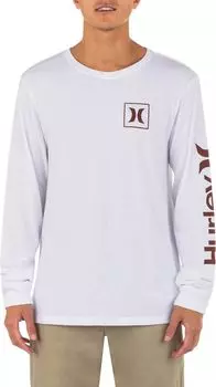 Мужская повседневная футболка Hurley One and Only Icon с длинными рукавами, белый