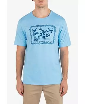 Мужская повседневная футболка с коротким рукавом для укулеле Hurley, синий