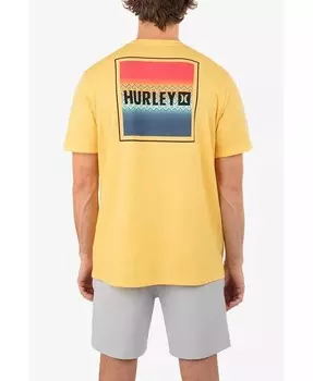 Мужская повседневная футболка с короткими рукавами и четырьмя углами Hurley, желтый