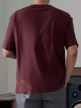 Мужская повседневная футболка с короткими рукавами, летняя футболка с буквенным принтом и круглым вырезом Dazy, белый/бордовый