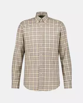 Мужская повседневная клетчатая рубашка с длинными рукавами Mirto, коричневый