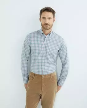 Мужская повседневная клетчатая рубашка с длинными рукавами Mirto, зеленый