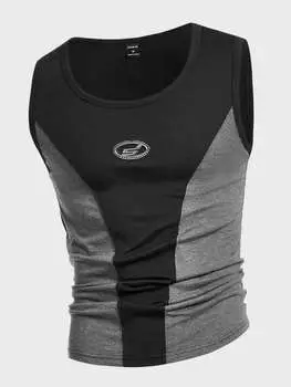 Мужская повседневная майка Manfinity EMRG с декоративной этикеткой цвета металлик, черный цвет