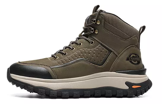 Мужская повседневная мужская высокая куртка хаки зеленого цвета C°Banner