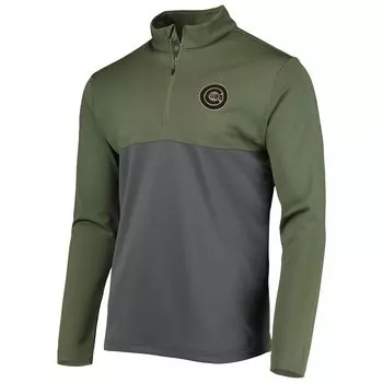 Мужская повседневная одежда оливковая куртка Chicago Cubs Delta Pursue с молнией без четверти