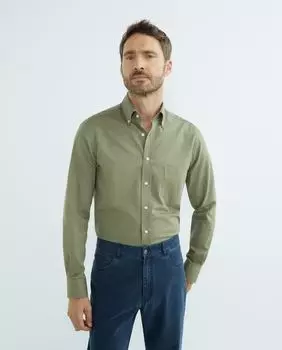 Мужская повседневная однотонная рубашка с длинными рукавами Mirto