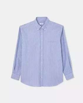 Мужская повседневная полосатая оксфордская рубашка с длинными рукавами больших размеров Mirto, синий