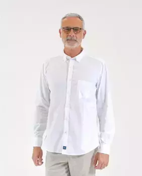 Мужская повседневная рубашка из хлопка, мягкая, тонкая, однотонная, белого цвета Wickett Jones, белый