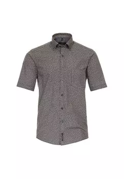 Мужская повседневная рубашка, принт с короткими рукавами, повседневный крой CASAMODA, темно-синий