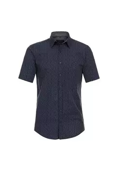 Мужская повседневная рубашка, принт с короткими рукавами, повседневный крой CASAMODA, темно-синий