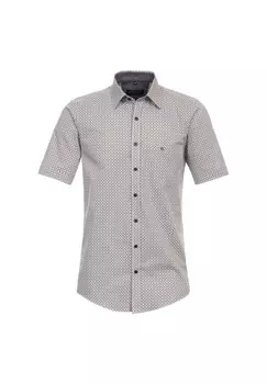 Мужская повседневная рубашка, принт с короткими рукавами, повседневный крой CASAMODA, желтый