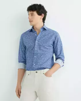 Мужская повседневная рубашка с длинными рукавами и принтом пейсли Mirto, индиго/синий