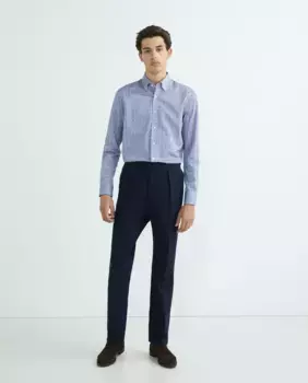 Мужская повседневная рубашка с длинными рукавами и геометрическим принтом Mirto, синий