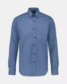 Мужская повседневная рубашка с длинными рукавами и цветочным принтом Mirto, синий