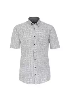 Мужская повседневная рубашка с коротким рукавом и принтом, удобная посадка CASAMODA, бирюзовый