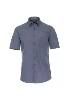 Мужская повседневная рубашка с коротким рукавом и принтом, удобная посадка CASAMODA, темно-синий