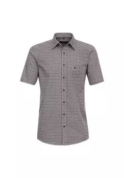 Мужская повседневная рубашка с коротким рукавом и принтом, удобная посадка CASAMODA, оранжевый