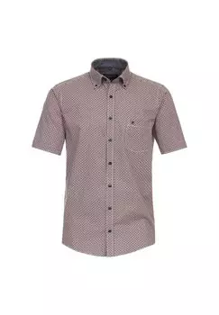 Мужская повседневная рубашка с коротким рукавом и принтом, повседневный крой CASAMODA, красный