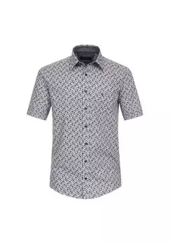 Мужская повседневная рубашка с коротким рукавом и принтом, повседневный крой CASAMODA, цвет Graues Mittelblau