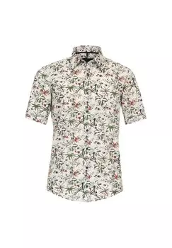 Мужская повседневная рубашка с коротким рукавом и принтом, повседневный крой CASAMODA, зеленый