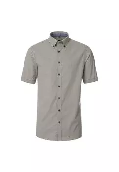 Мужская повседневная рубашка с коротким рукавом и принтом, удобная посадка CASAMODA, темно-синий