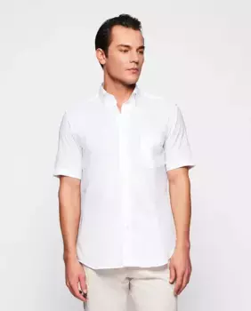Мужская повседневная рубашка с коротким рукавом Mirto, белый
