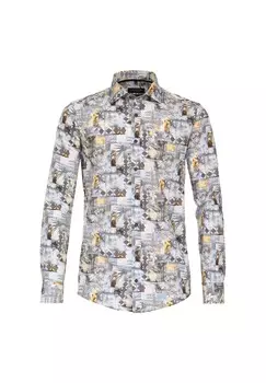 Мужская повседневная рубашка с принтом повседневного кроя CASAMODA, желтый