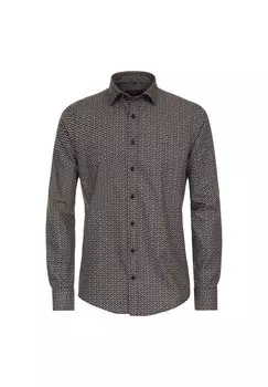 Мужская повседневная рубашка с принтом повседневного кроя CASAMODA, коричневый