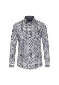 Мужская повседневная рубашка с принтом повседневного кроя CASAMODA, цвет Mittelblau